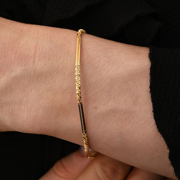 Diamantschliff Rockkette Armband 19cm in vergoldetem Silber image number 1