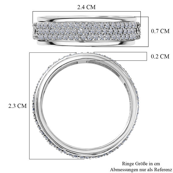 LUXURIANT DIAMOND - Lab Grown Diamant SI-GH SGL zertifiziert Ring 925 Silber rhodiniert (Gr&ouml;&szlig;e 17.00) ca. 1,00 ct image number 4