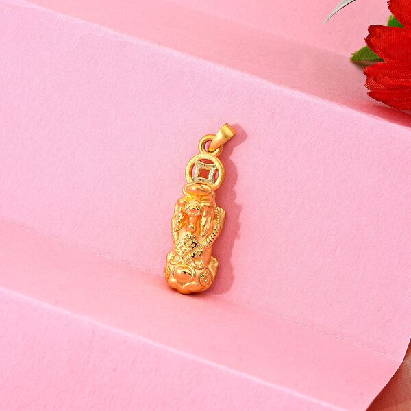 Pixiu mit Münzmotiv Anhänger in 999 Gold image number 8