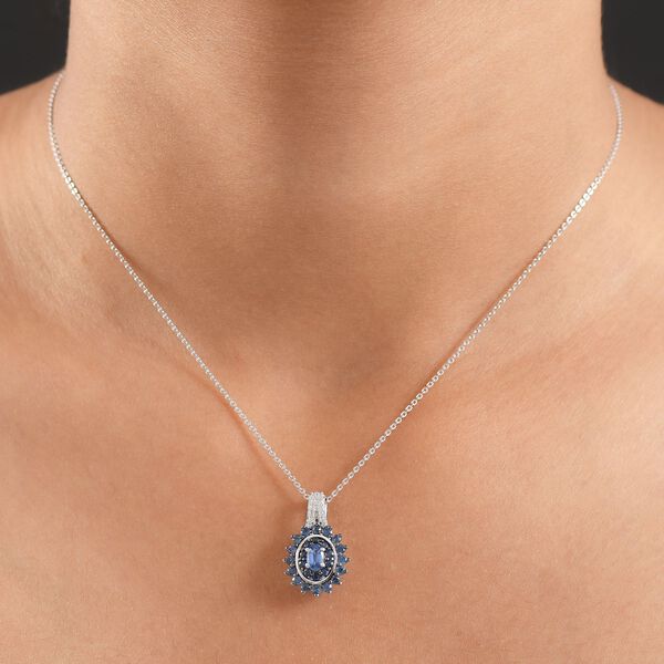 D'Joy AA Ceylon Saphir und Zirkon Anhänger mit 50cm Kette - 1,59 ct. image number 3