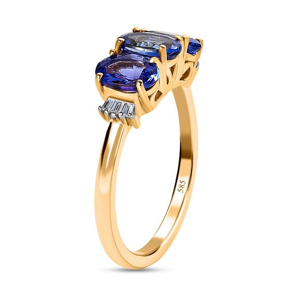 AAA Tansanit und Diamant Ring in 585 Gelbgold - 2,02 ct. image number 7