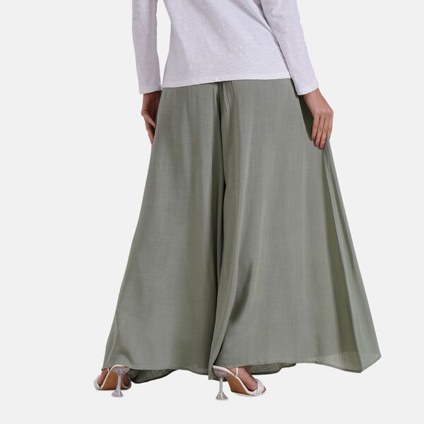 Gesmokte Taillen-Culottes, locker, bequem, elastischer Bund, Einheitsgröße, Grün image number 5