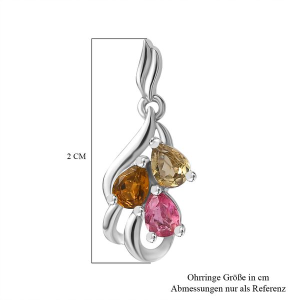 AA Mehrfarbig-Turmalin Ohrringe 925 Silber rhodiniert ca. 0,95 ct. image number 6