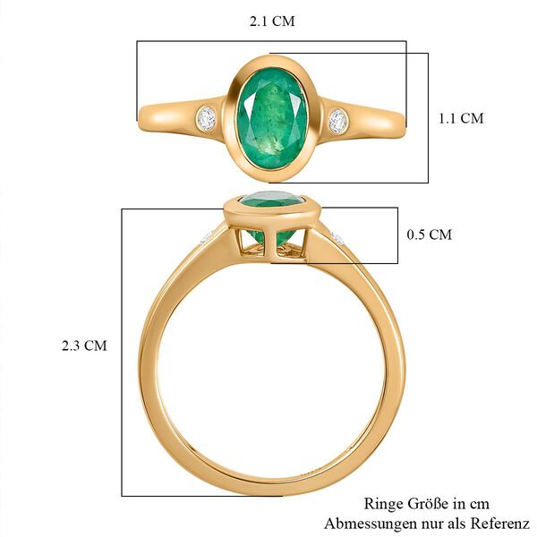 AAA Smaragd und Diamant Ring - 1,21 ct. image number 5