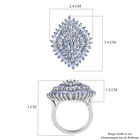 Tansanit Cluster-Ring, 925 Silber platiniert  ca. 5,78 ct image number 6