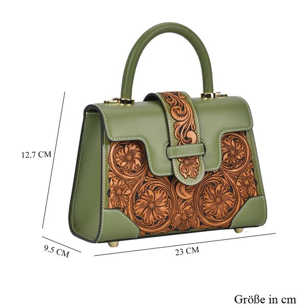 Grand Pelle  - Echtleder Handtasche, hellgr&uuml;n image number 7