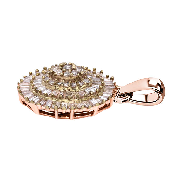 Nat&uuml;rlicher Champagner Diamant Anh&auml;nger, 925 Silber Ros&eacute;gold Vermeil ca. 0.50 ct image number 4