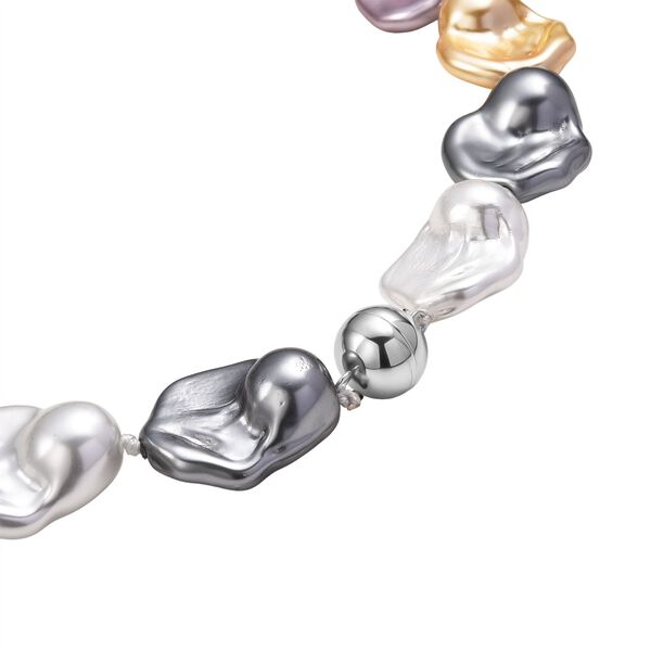 Mehrfarbige Muschelperlen Halskette ca. 50 cm Reiner Edelstahl Standard image number 4