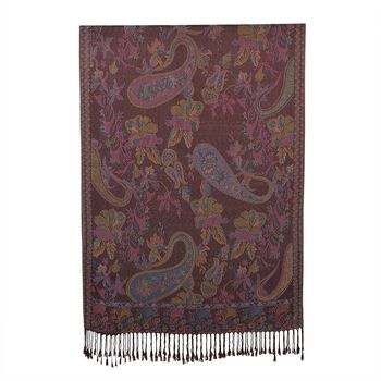Schal mit klassischem Paisley-Muster und Fransen, Einheitsgr&ouml;&szlig;e, Kaffeebraun