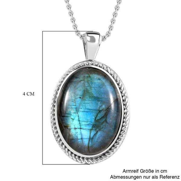 Labradorit Anh&auml;nger mit Kette, Edelstahl, ca. 25.12 ct image number 7
