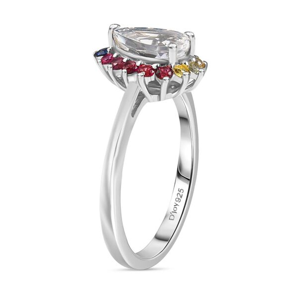 D joy AAA Premium Malagasy Regenbogen Mondstein, Mehrfarbiger Saphir Ring 925 Silber rhodiniert (Gr&ouml;&szlig;e 20.00) ca. 1.40 ct image number 5