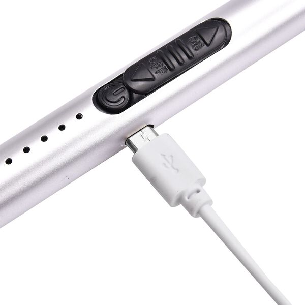 Elektrisches, wiederaufladbares Stabfeuerzeug mit flexiblem Hals, Silber image number 5