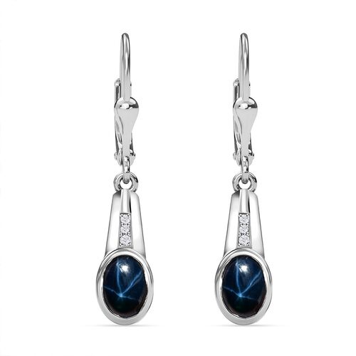 Blaue Sternsaphir und Zirkon-Ohrringe - 2,72 ct. image number 0