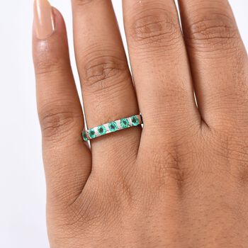 LUXURIANT AAA Labor kolumbianischer Smaragd Ring, 925 Silber rhodiniert - 0,83 ct.