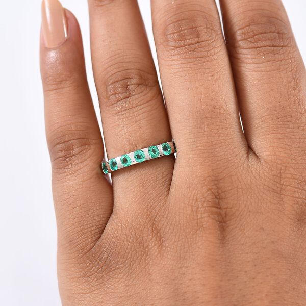 LUXURIANT AAA Labor kolumbianischer Smaragd Ring, 925 Silber rhodiniert - 0,83 ct. image number 3