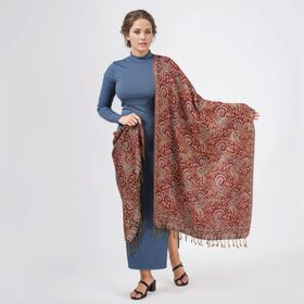 Jamawar-Schal, 3-Schiffchen-Webung, 70x200 cm, Paisley