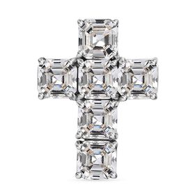 J Francis gefertigt mit SWAROVSKI- Weißer Swarovski Zirkonia-Anhänger