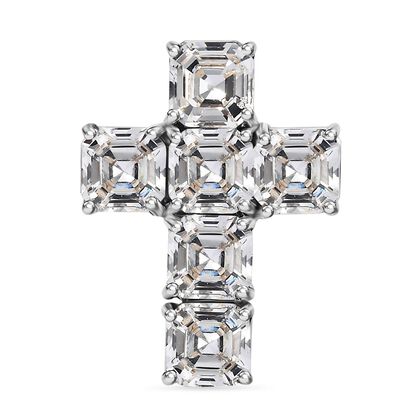 J Francis gefertigt mit SWAROVSKI Wei&szlig;er Swarovski Kristall Anh&auml;nger 925 Silber rhodiniert