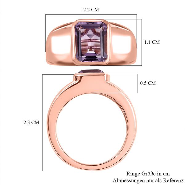 Rosa Amethyst Ring 925 Silber Roségold Vermeil (Größe 16.00) ca. 2,31 ct image number 7