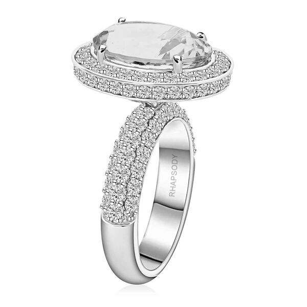 Chairman's Vault Collection - zertifiziert und geprüft RHAPSODY AAAA Santamaria Aquamarin und VS-EF Diamant Ring in 950 Platin - 7,90 ct. image number 2