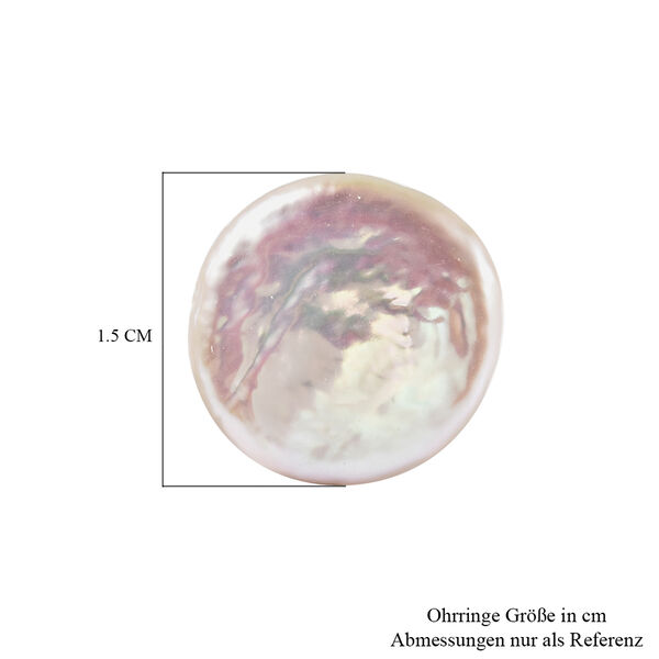 Wei&szlig;e Barockperle Ohrstecker 925 Silber rhodiniert image number 5