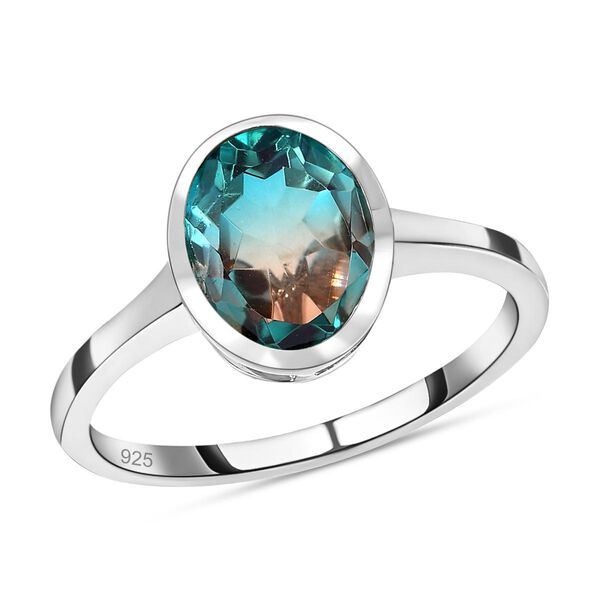 Aqua Terra Costa Quarz Triplett-Solit&auml;r-Ring, 925 Silber platiniert, 2,67 ct. image number 3