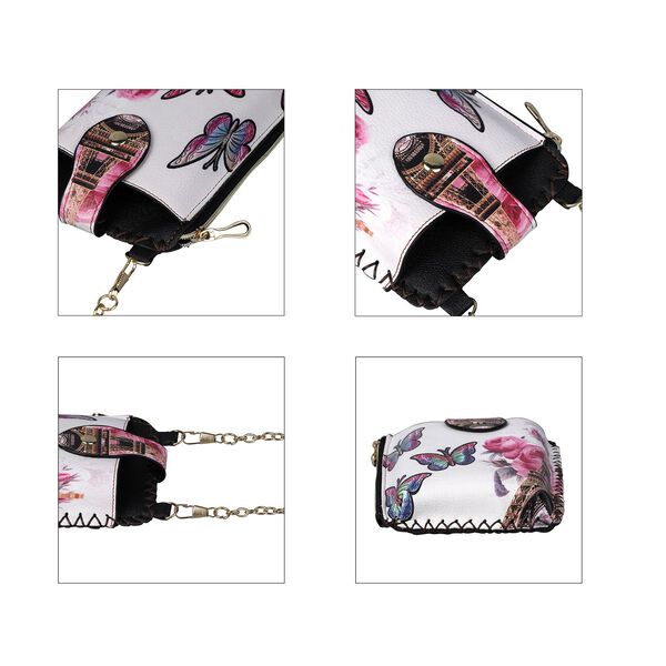 Handy Crossbody-Tasche, 10.5x18cm, Schmetterling image number 5