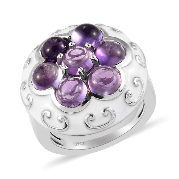 Afrikanischer Amethyst Ring Messing platiniert  ca. 3,88 ct image number 4