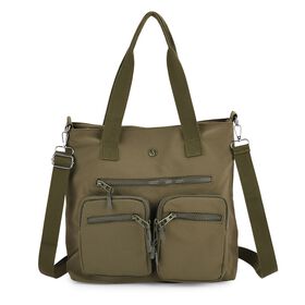 Crossbody-Schultertasche mit Mehrfachfächern, 31x30x14cm, Grün