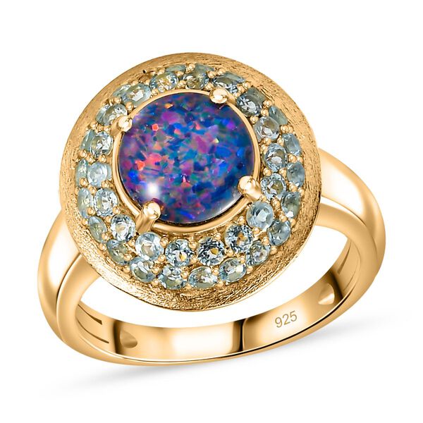 Boulder Opal Triplett und  blauer Apatit-Ring - 2,10 ct. image number 6