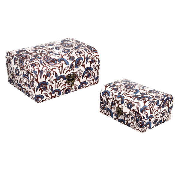 2er-Set Damask Bedruckte Schatztruhe, Blumen image number 8