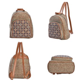 Praktischer Rucksack mit Kunstleder-Griffen, Braun