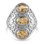 Citrin-Ring, Edelstahl (Größe 16.00) ca. 2,20 ct