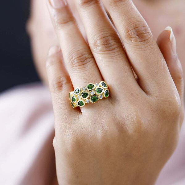 Nat&uuml;rlicher Chromdiopsid und Zirkon-Ring - 2,15 ct. image number 3