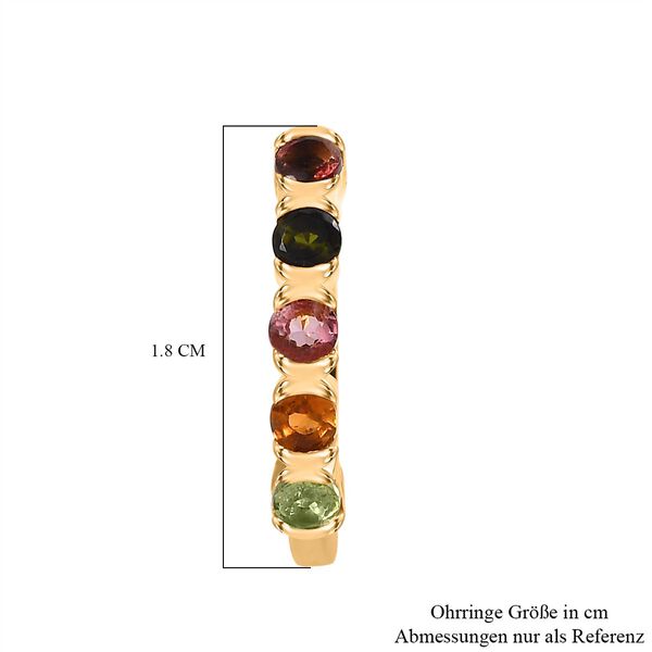 AA Mehrfarbig-Turmalin Ohrringe 925 Silber 750 Gelbgold Vermeil ca. 0,94 ct. image number 6