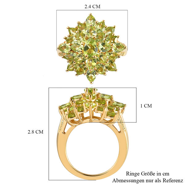 Nat&uuml;rlicher Peridot-Ring, 925 Silber vergoldet  ca. 4,88 ct image number 7