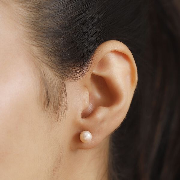 Rosa S&uuml;&szlig;wasser Perle Ohrringe image number 3