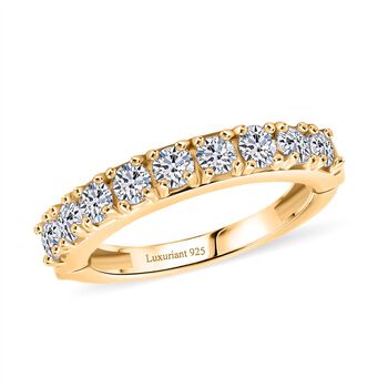 LUXURIANT SI Labor Diamant Ring, 925 Silber 750 Gelbgold Vermeil - 1 ct.