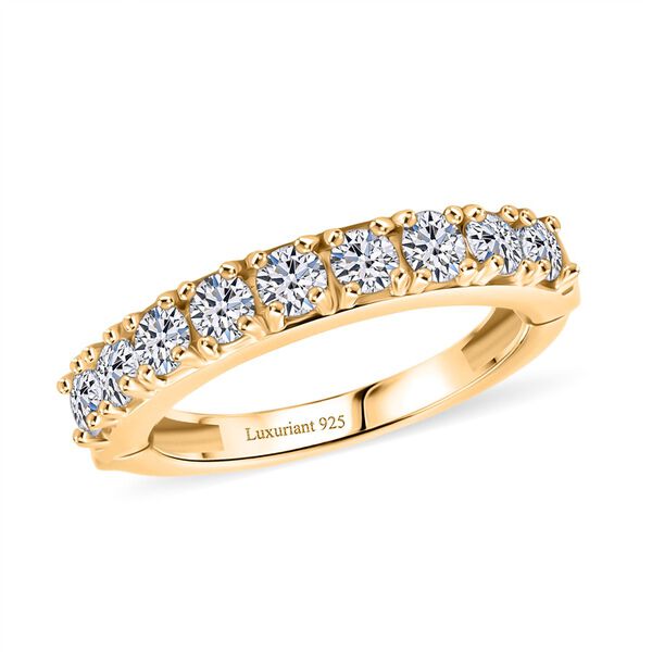 LUXURIANT SI Labor Diamant Ring, 925 Silber 750 Gelbgold Vermeil - 1 ct. image number 3