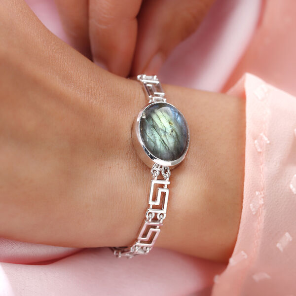 Labradorit-Armband, ca. 19 cm, Messing ca. 15,38 ct image number 3