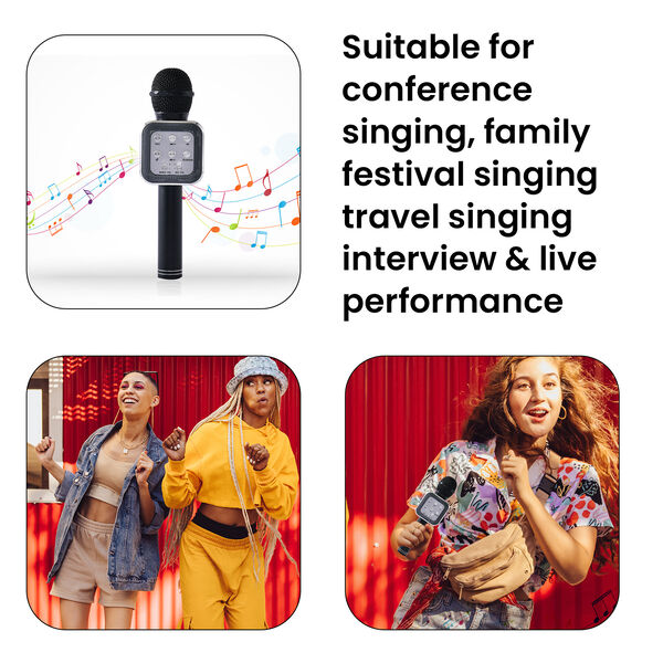 Multifunktions Karaoke Mikrofon, Gold image number 4