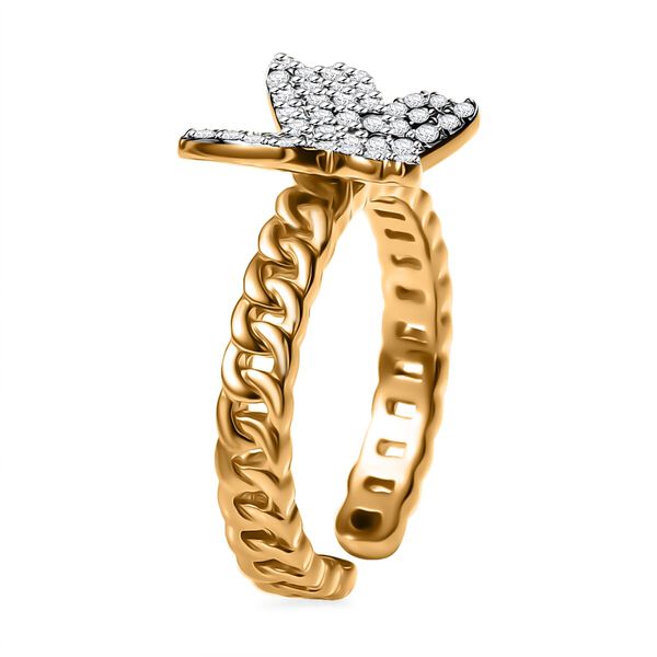 GP Trionfo Kollektion Weißer Diamant Ring 925 Silber 750 Gelbgold Vermeil (Größe 19.00) ca. 0.33 ct image number 3