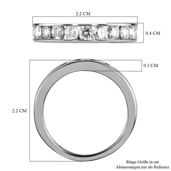 Diamant Half Eternity-Ring, I2-GH SGL zertifiziert, 585 Wei&szlig;gold (Gr&ouml;&szlig;e 18.00) ca. 1,00 ct image number 7