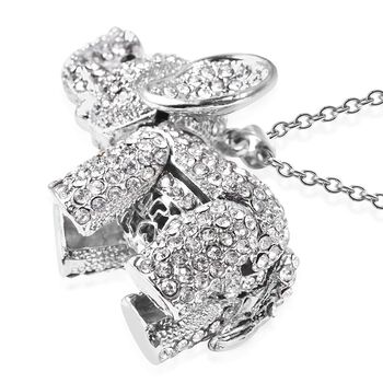 Kristall Elefant-Anh&auml;nger mit Kette, 60 cm