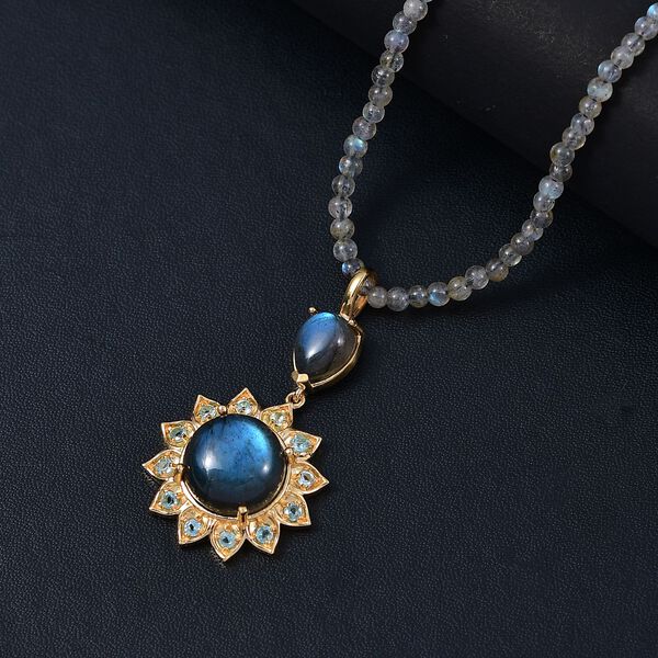 AAA Labradorit Anh&auml;nger mit 50cm Kette - 35 ct. image number 1