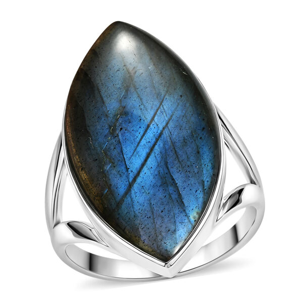 Sajen Silber-Labradorit Ring 925 Silber rhodiniert (Gr&ouml;&szlig;e 17.00) ca. 19.82 ct