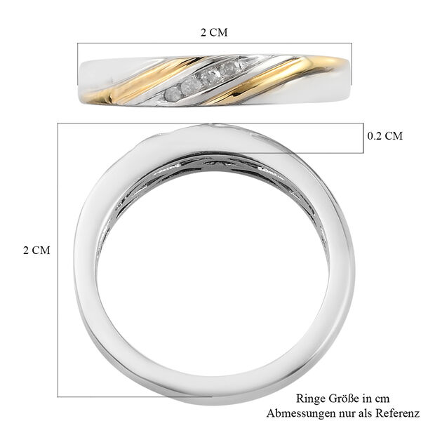 Diamant band Ring 925 Silber Zweifarbige Beschichtung image number 7