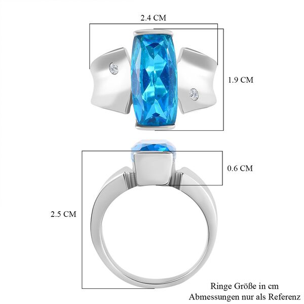 Karibik Quarz und Zirkon Ring - 6,09 ct. image number 7