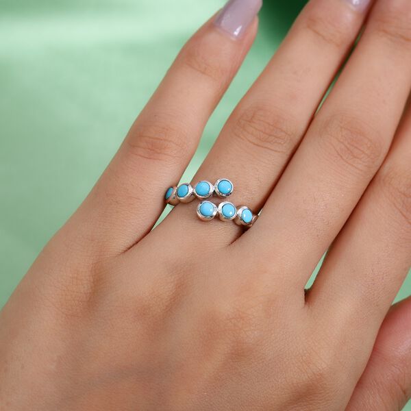 Nat&uuml;rlicher Sleeping Beauty T&uuml;rkis Ring 925 Silber Platin-&Uuml;berzug image number 3