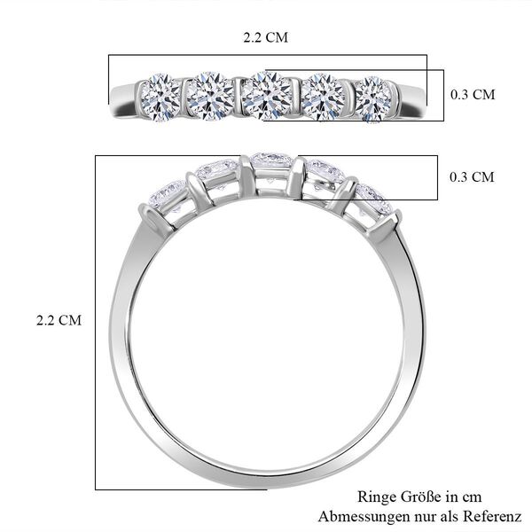 LUXURIANT DIAMOND - Lab Grown Diamant VS-EF SGL zertifiziert Ring  950 Platin (Größe 21.00) ca. 1.50 ct image number 4